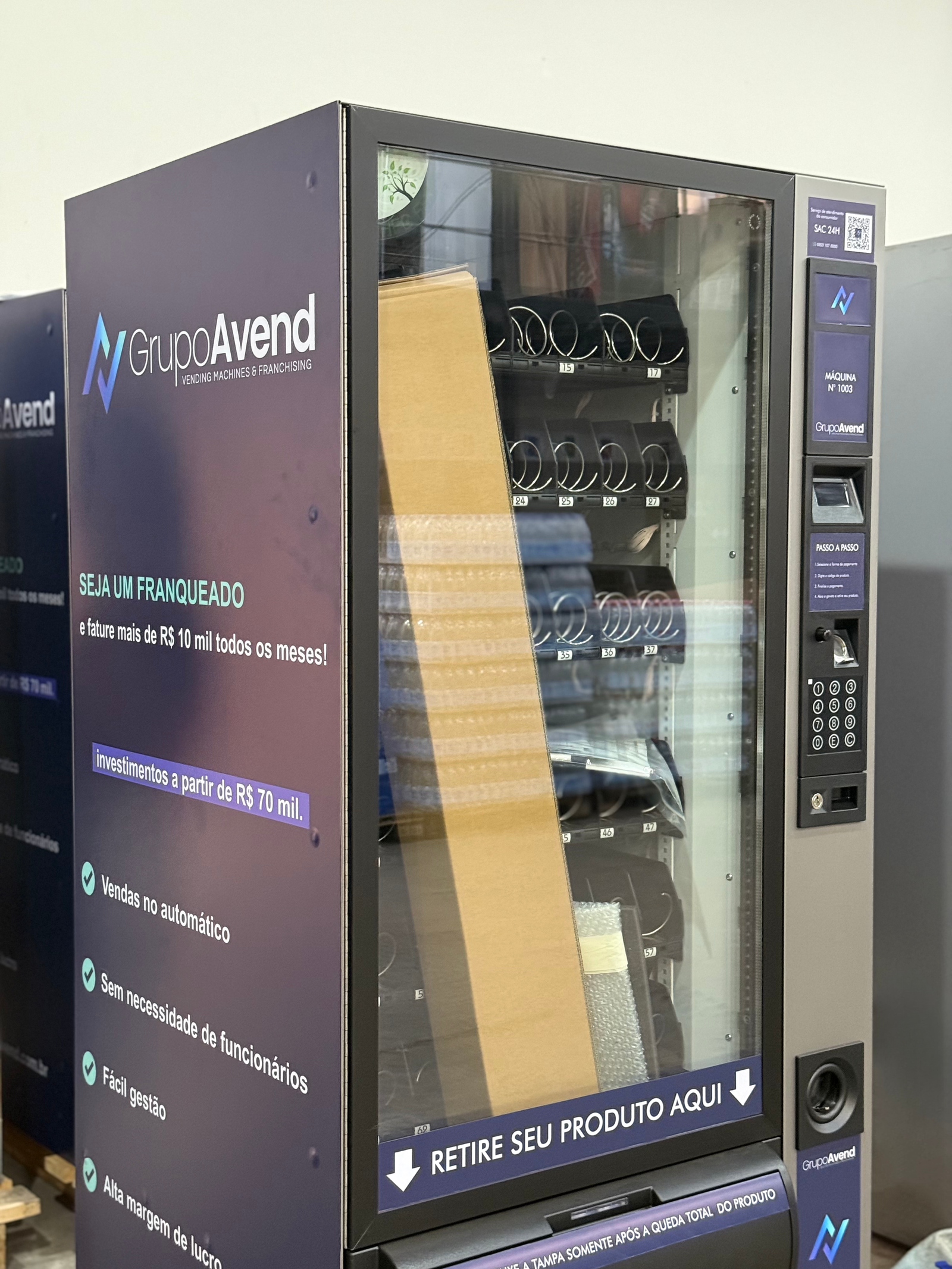 Produtos na máquina Avend